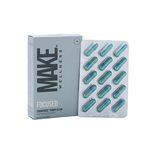 Make Wellness Focused bottle shot showing easy daily cognitive support.