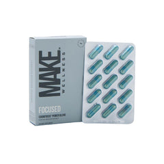 Make Wellness Focused bottle shot showing easy daily cognitive support.