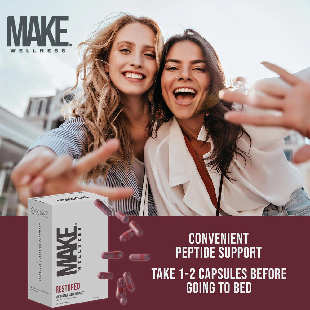 Make Wellness Restored capsules in hand for convenient daily use.