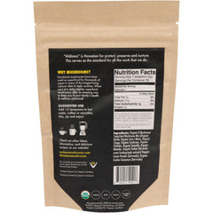 Malama Mushrooms steam-processed fruiting bodies close-up highlighting bio-availability in the mix.