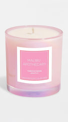 Malibu Apothecary Turks & Caicos Candle close-up shows colorful wax layers for visual interest