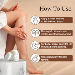 Mama Bear Oasis lavender magnesium cream being rubbed on hands to nourish and soften skin