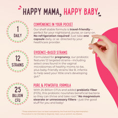 Mama Natural probiotic capsules close up highlights vegan, non GMO ingredients