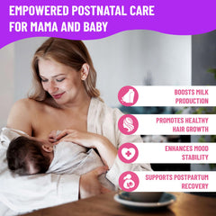 Mama's Select Postnatal Vitamins money-back guarantee and USA-made GMP facility.