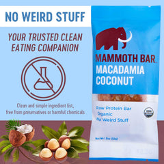 Mammoth Bar served on board demonstrating paleo-friendly energy snack.