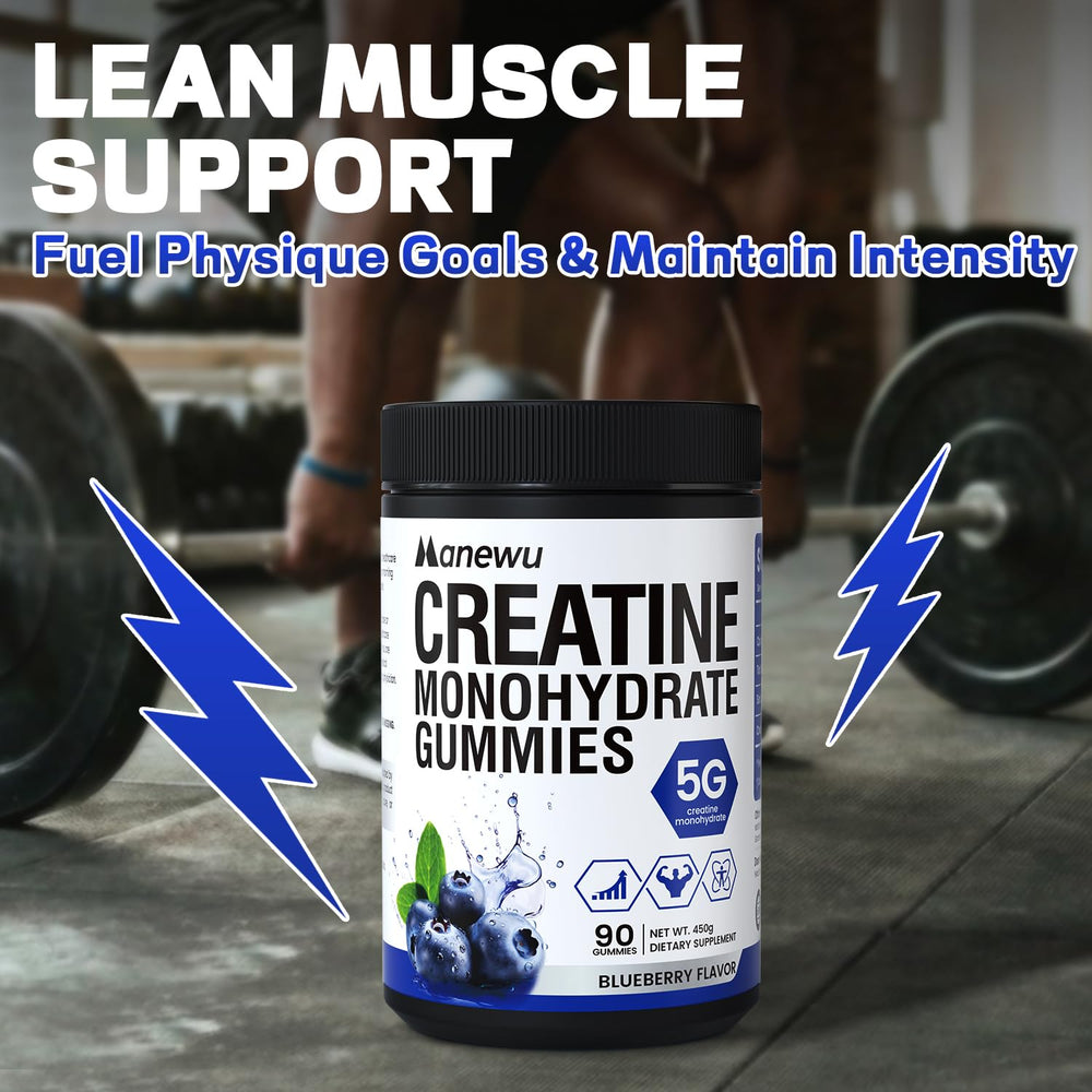 Nutrition label of Manewu Creatine Monohydrate Gummies for transparency.