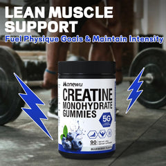 Nutrition label of Manewu Creatine Monohydrate Gummies for transparency.