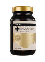 Manna Immune+ bottle front with capsules for daily immune support.