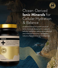 Manna Vitality Ormus+ label closeup highlighting mineral-rich formula.