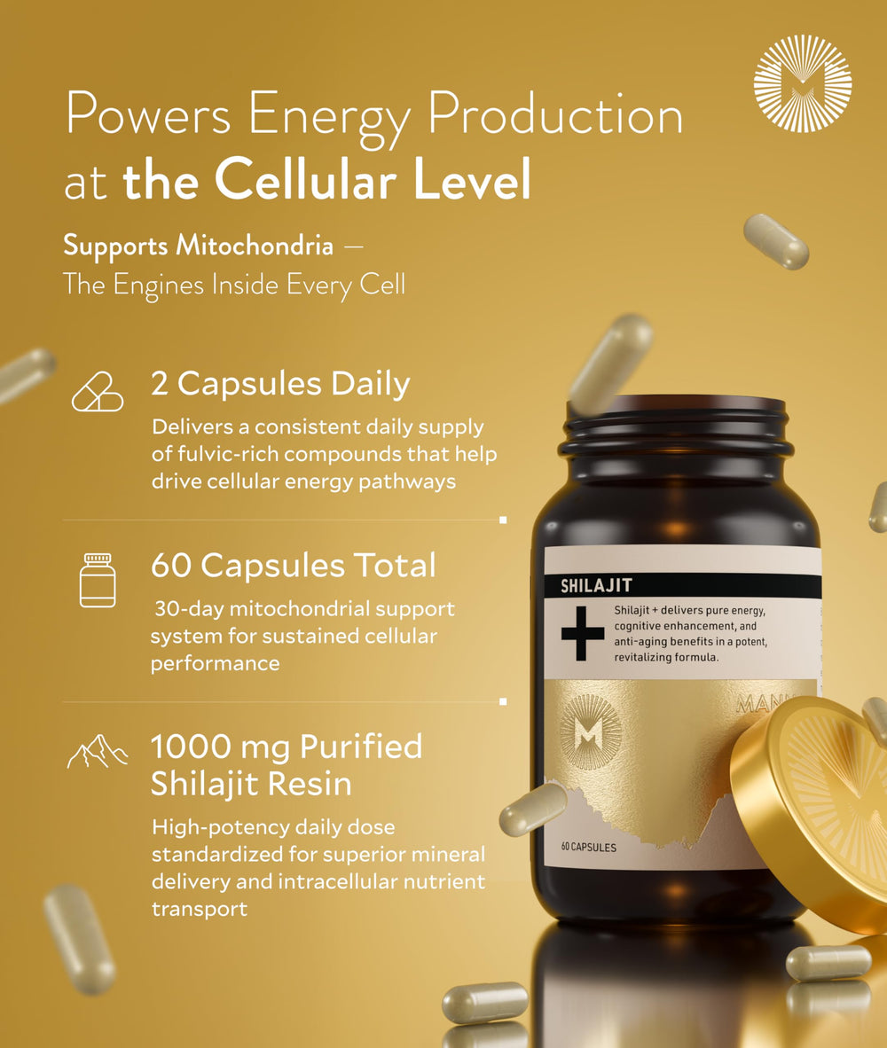 Manna Vitality Shilajit+ bottle pour illustrating easy daily dosing