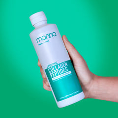 Manna Vitamins Evolved liposomal collagen bottle pours for easy daily use.