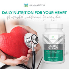 Mannatech CardioBALANCE vitamin tablet image suggests a convenient heart-friendly daily routine.