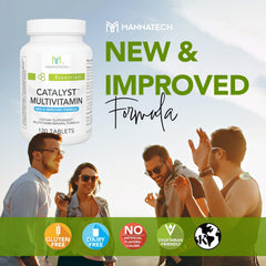 Mannatech Catalyst tablets closeup reveals 120-count serving size