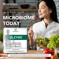 Taking Mannatech GI-Zyme with water before a meal.