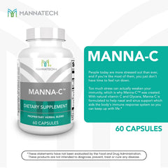 Mannatech Manna-C immune defense blend label highlights Vitamin C.