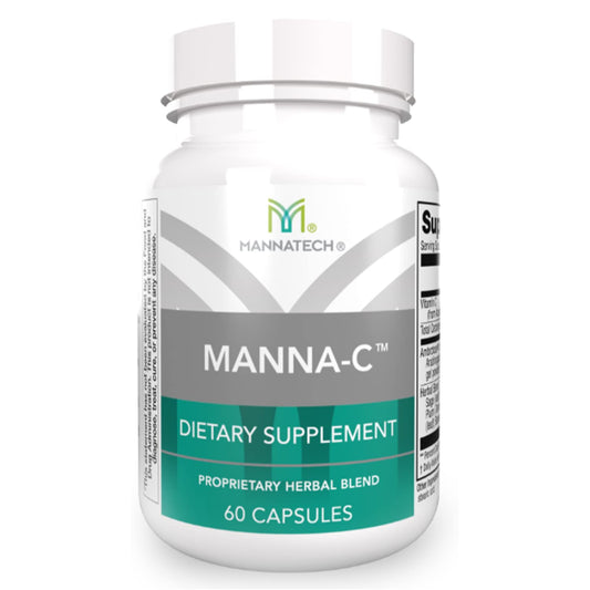 Mannatech Manna-C nasal supplement bottle supports daily breathing comfort.