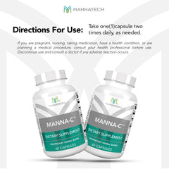 Mannatech Manna-C plant-based formula close-up highlights natural ingredients.