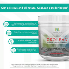 Mannatech OsoLean protein powder nutrition label highlights minerals for nutrient density