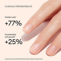 Manucurist Nail Boost capsules close-up highlighting vitamins for growth.