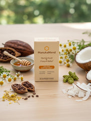 ManukaMend Comfort suppositories beeswax texture supported by a gentle formula.