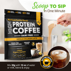 MariGold antioxidant coffee flavonoids emphasize rich flavor without sugar.
