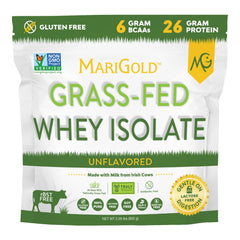 MariGold grassfed whey isolate unflavored bag emphasizes pure protein quality for recovery.