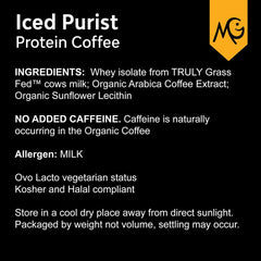 MariGold High Protein Coffee being poured into a glass for energy