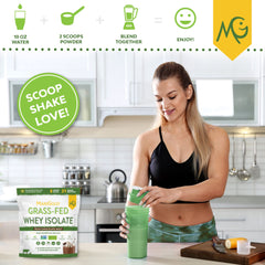 MariGold whey protein mixer shaker image shows easy blending into shakes