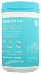Vital Proteins Marine Collagen scoop next to jar for quick mixing.