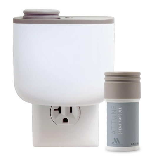Marriott Attune mini diffuser front view for long-lasting fragrance.