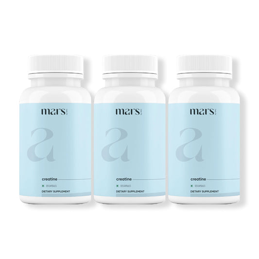 Mars by GHC creatine capsules poured for workout energy and endurance