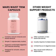Mars by GHC waist trim label closeup showing plant based formula.