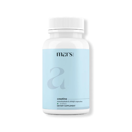 Mars by GHC front bottle view of micronized creatine capsules for workout support