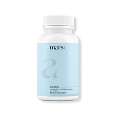 Mars by GHC front bottle view of micronized creatine capsules for workout support