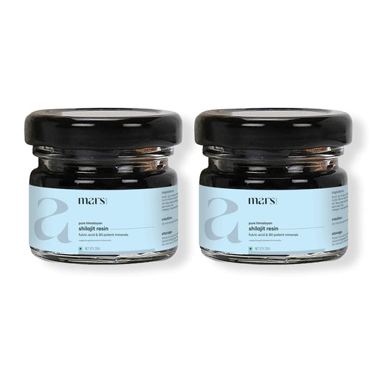 Mars Shilajit resin two-pack in a jar for daily vitality