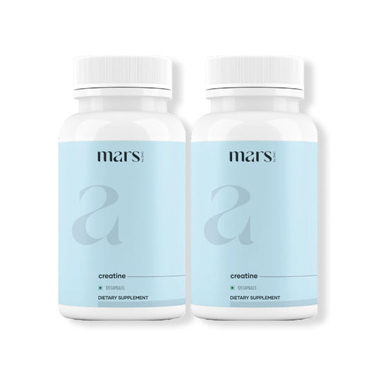 Mars by GHC creatine capsules bottle showing workout energy and endurance.