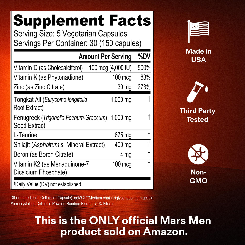Mars Men Booster capsules close-up for easy daily use