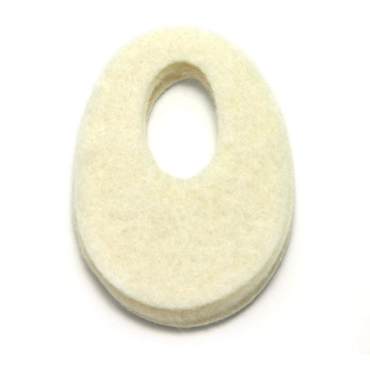 Mars Wellness oval felt pad protects sensitive foot areas from rubbing.