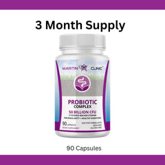 Martin Clinic Probiotic bottle with immune-support theme for seasonal resilience