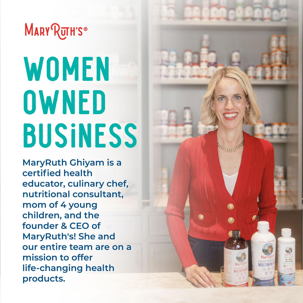 MaryRuth's 3-in-1 gluten-free icon on the bottle front.