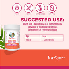 MaryRuth's 3-in-1 capsules close-up; compact vegan capsules for daily use.