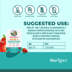 MaryRuth's B6 folate B12 dissolving strip close-up highlighting vitamins.