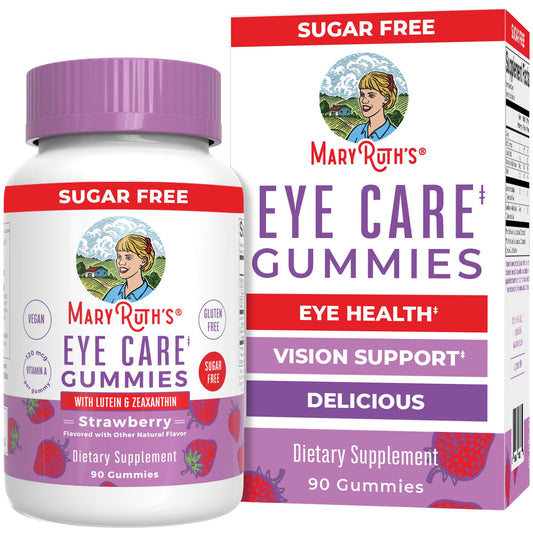 MaryRuth's Eye Care Gummies bottle presenting vegan eye support.