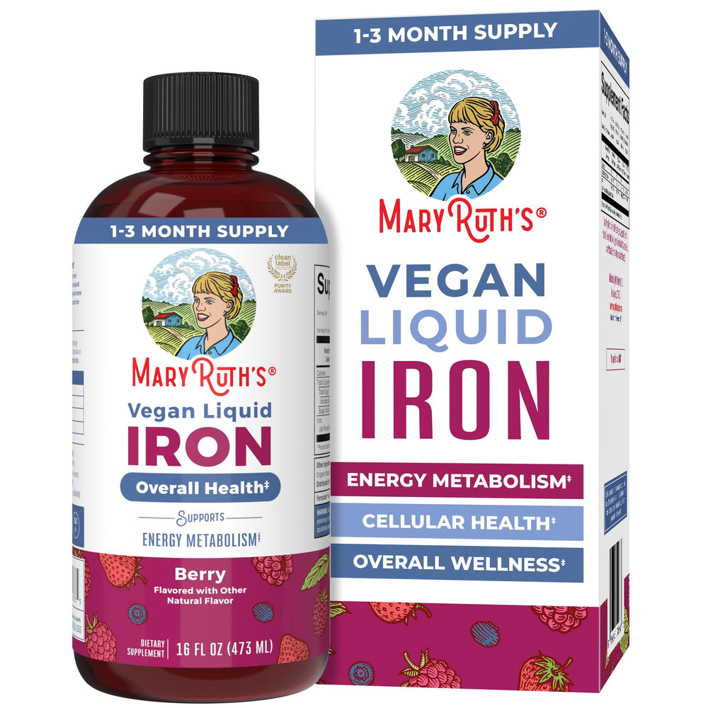MaryRuth's liquid iron bottle and dropper for easy dosing