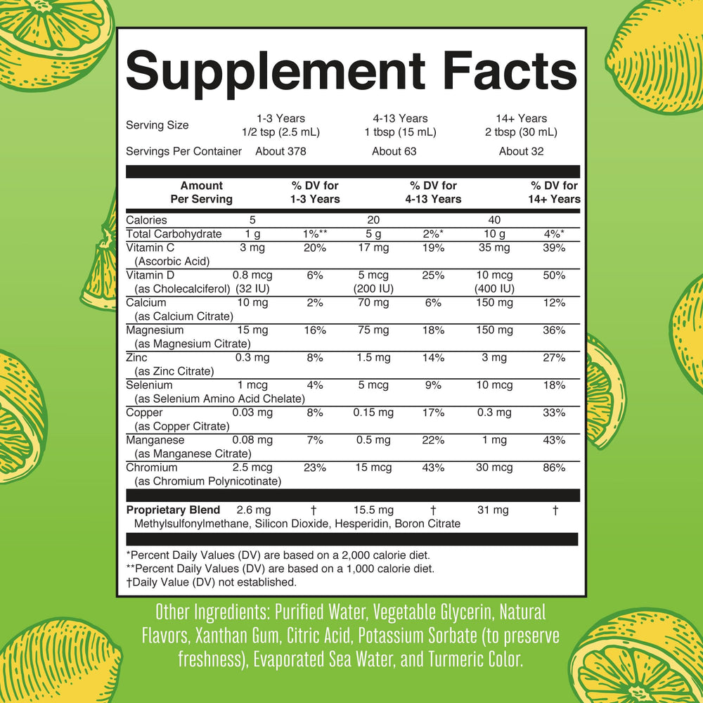 MaryRuth's Nighttime Multimineral bottle back shows minerals and vitamins details.
