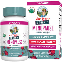 MaryRuth's Organic Menopause Gummies in a jar offer convenient daily mood and hot flash support.