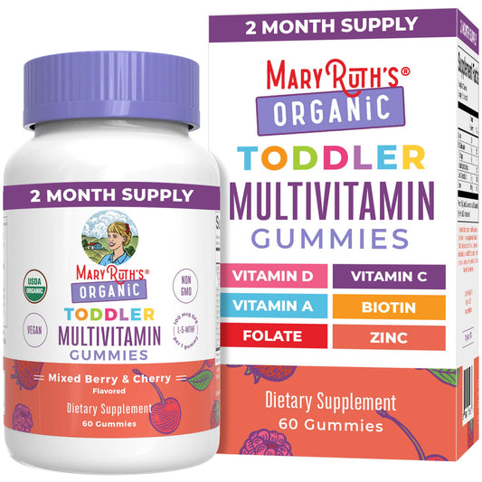 MaryRuth's Organic Toddler Multivitamin Gummies bottle for daily wellness