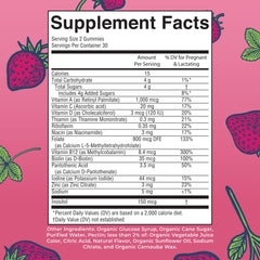 MaryRuth's prenatal gummies strawberry closeup for tasty daily intake.
