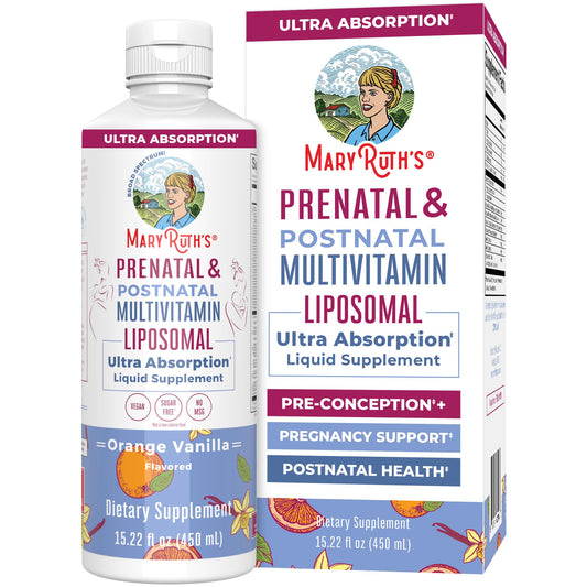 MaryRuth's Prenatal Liposomal bottle for easy daily dosing at home