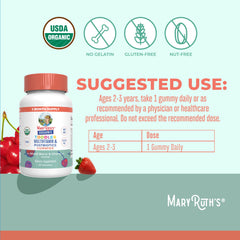 MaryRuth's Toddler Multivitamin Gummies cherry flavor closeup for a fruity routine.